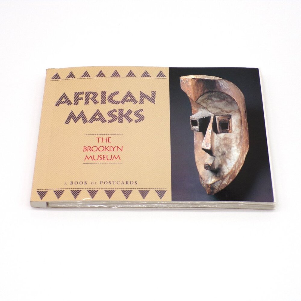 African Masks A Book of Postcards Lot of 29 Brooklyn Museum Paperback Laminated